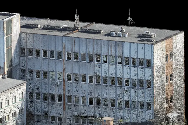 Chmury punktów i modele 3D pozwalają na łatwą inwentaryzację i pomiary obiektów przemysłowych i budynków.